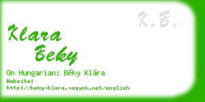 klara beky business card