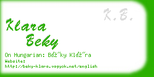 klara beky business card